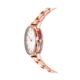 Reloj analógico Rond Color de acero IP rosado con zirconitas degradé verde