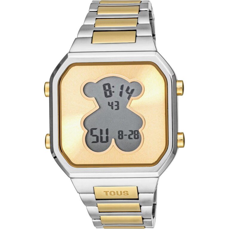 Reloj digital con brazalete de acero SS y acero IPG dorado D-BEAR