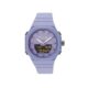 Reloj analógico/digital de acero IP lila con brazalete de nylon lila Bet
