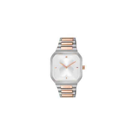 Reloj Tous acero bicolor plateado y rosado D-Bear.