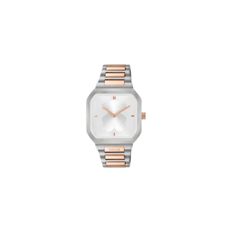 Reloj Tous acero bicolor plateado y rosado D-Bear.