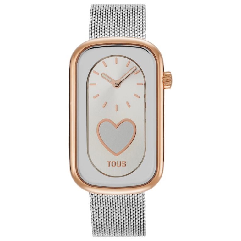 Reloj analógico bicolor con silueta corazón y brazalete de acero T-Band Club
