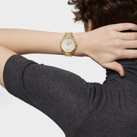 Reloj analógico con movimiento suizo, esfera de nácar y brazalete de de eslabones acero bicolor Tous Now