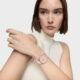 Reloj bicolor analógico con movimiento suizo, esfera de nácar y correa de caucho rosa TOUS Now Lady