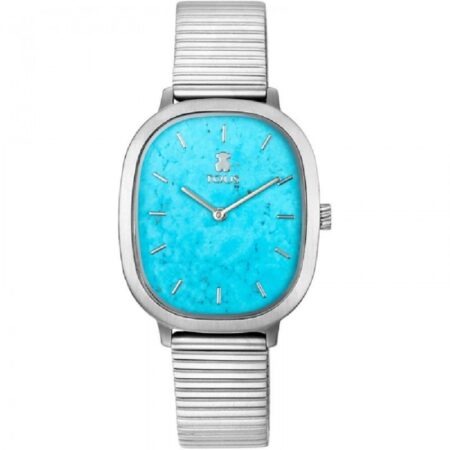 Reloj analógico Heritage Gems de acero con esfera de Turquesa