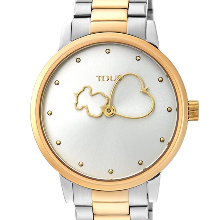Reloj analógico Bear Time bicolor de acero/IP dorado